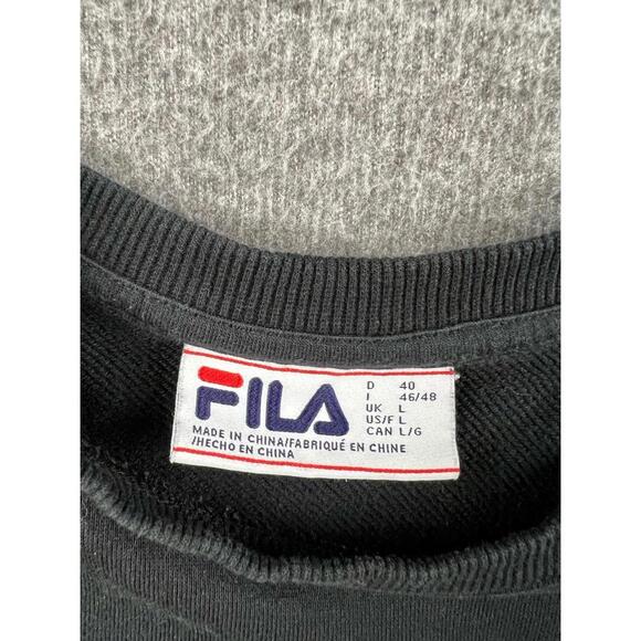 FILA Men's Black Sweatshirt with Colorful Logo Size Large - Picture 3 of 5